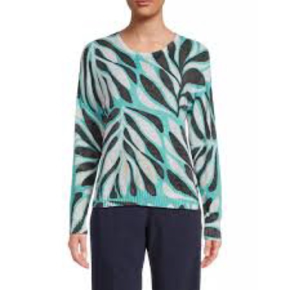 NIC+ZOE Teal and Black Knit Top NWOT - Picture 12 of 16